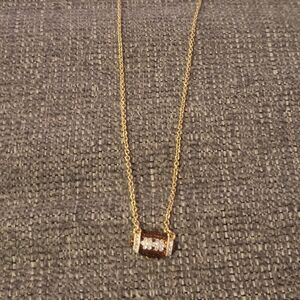 Jcrew Elegant Gold Football Necklace with Crystal Accents